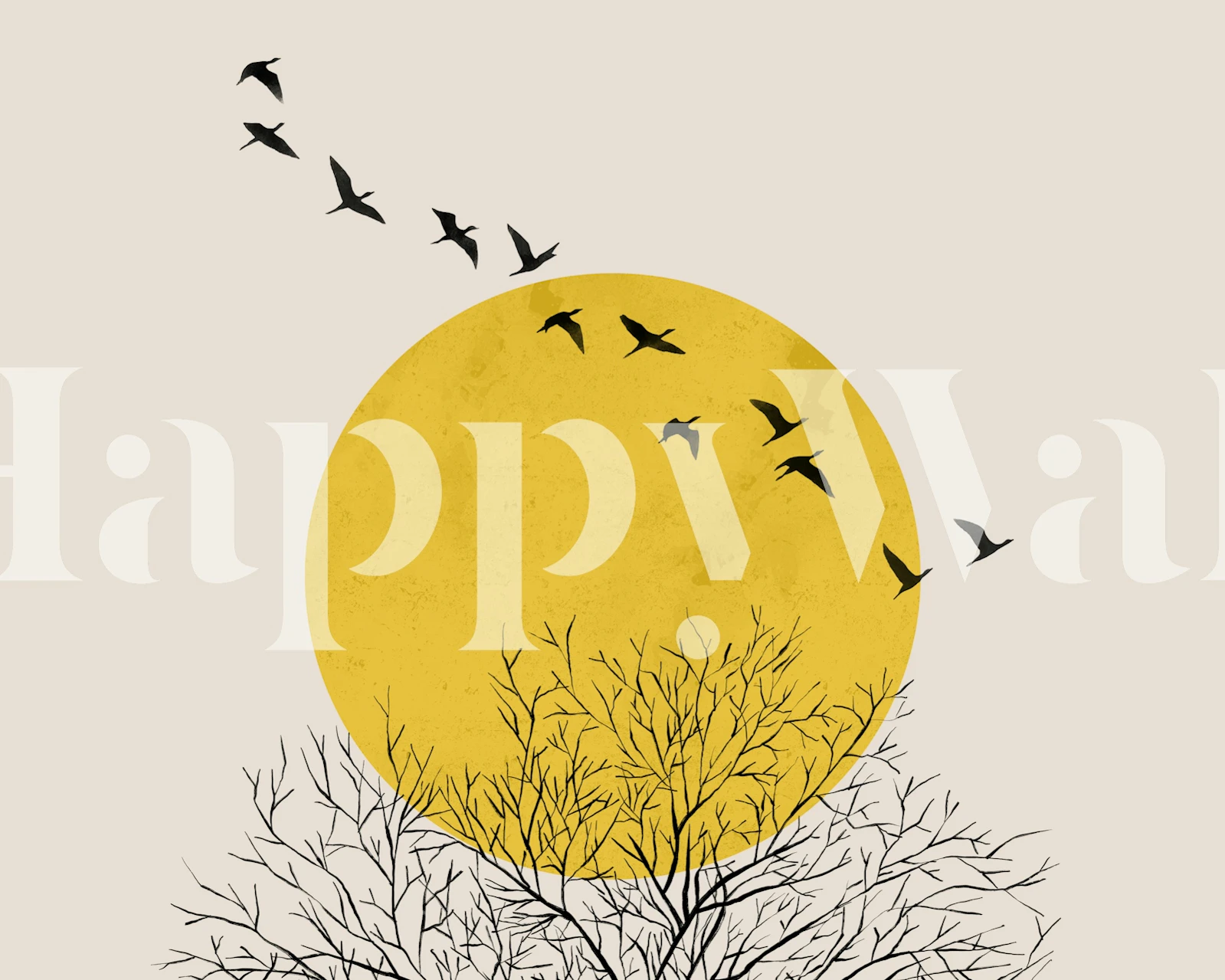 Bids at Sunrise wallpaper in a room