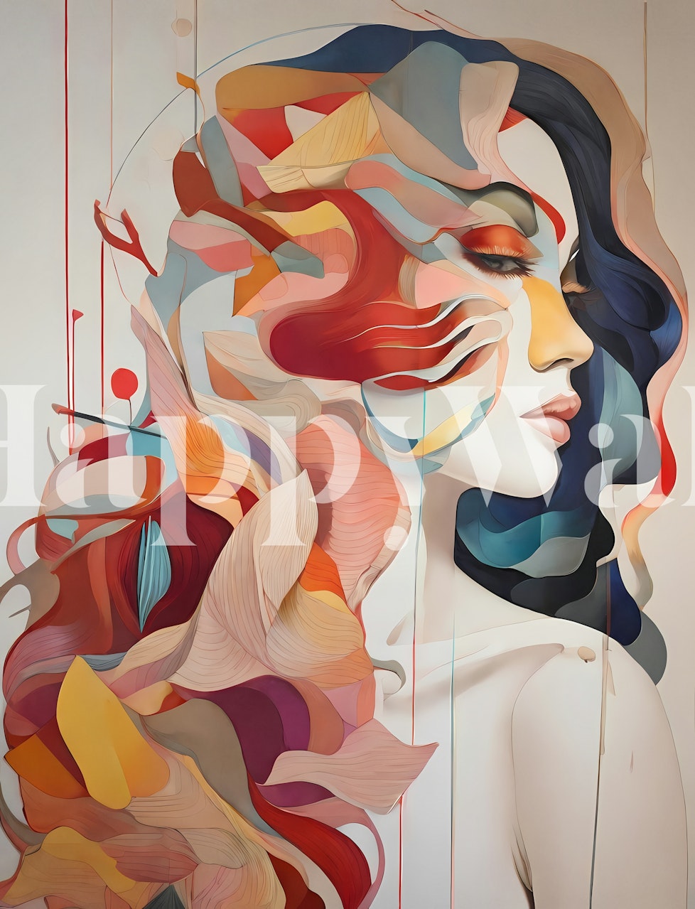 Vibrant nature muse wallpaper in a room