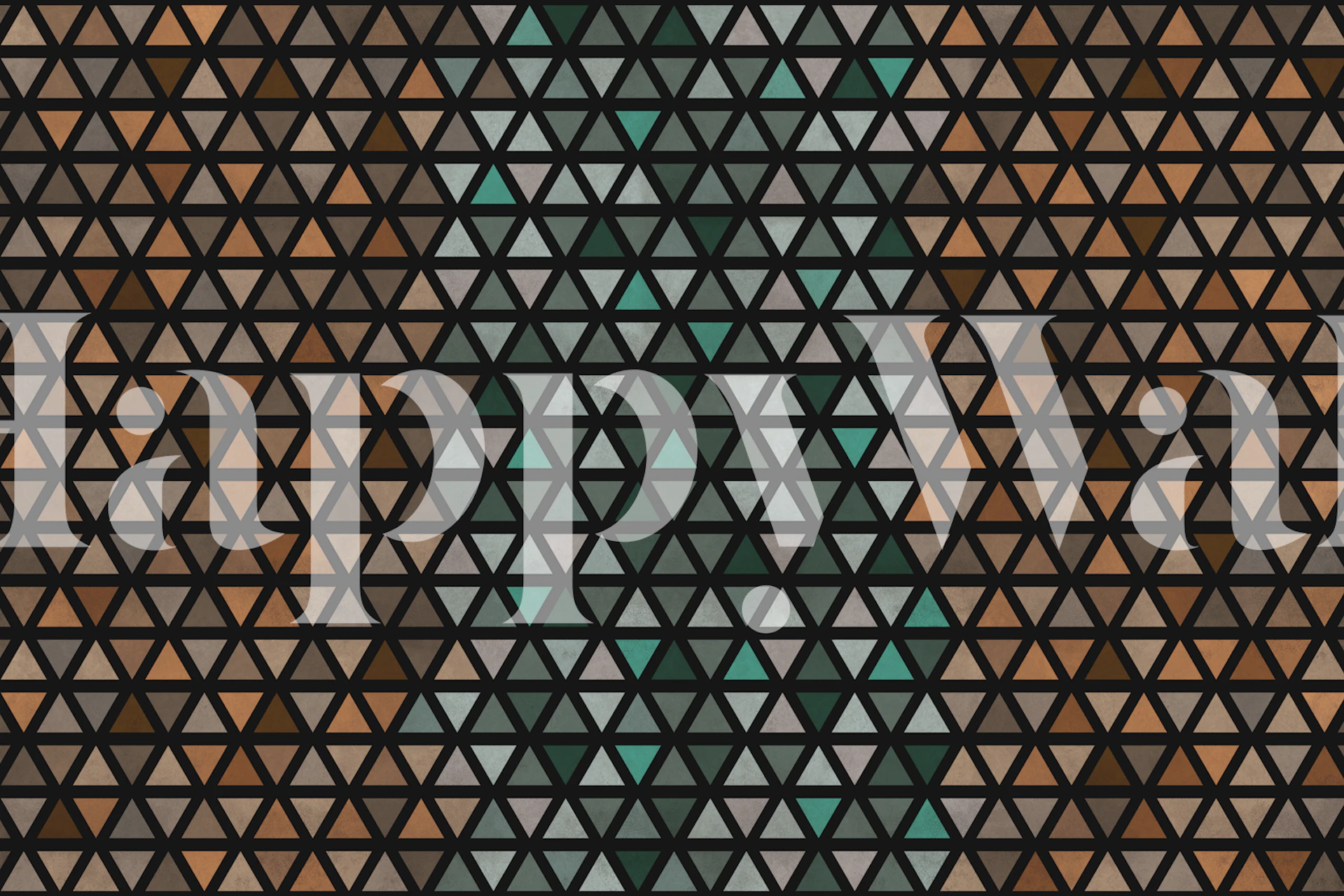 Triangle Color Harmony Brown and Teal wallpaper in a room