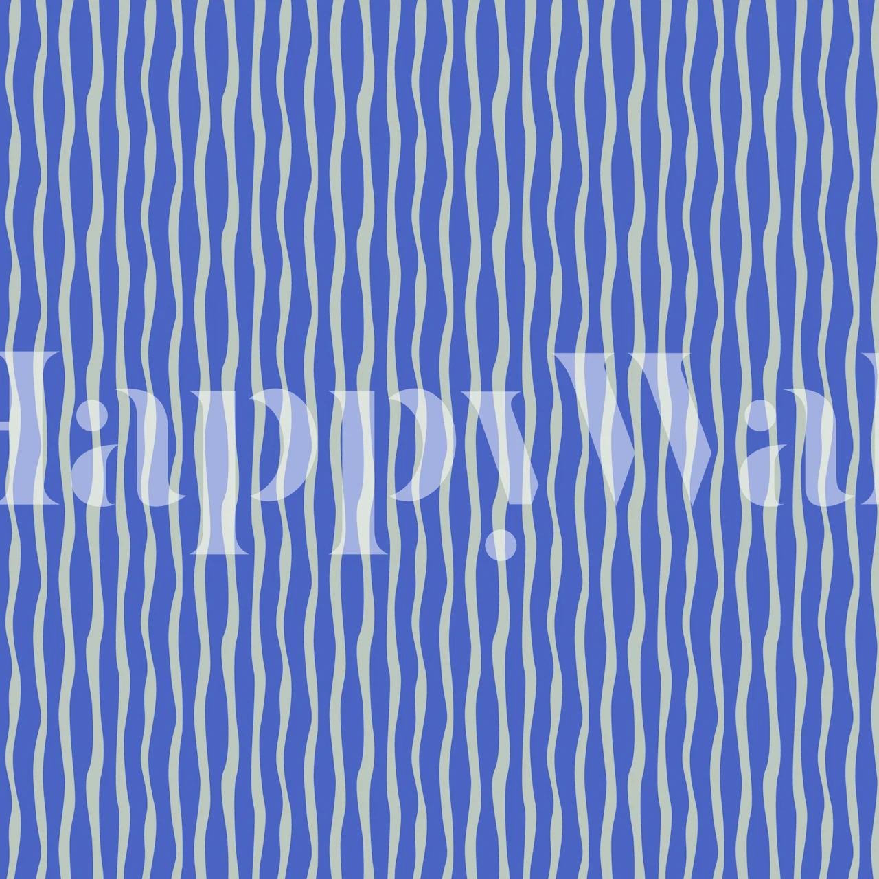 Papel de parede Fluid Blue Stripes exibido em um cômodo