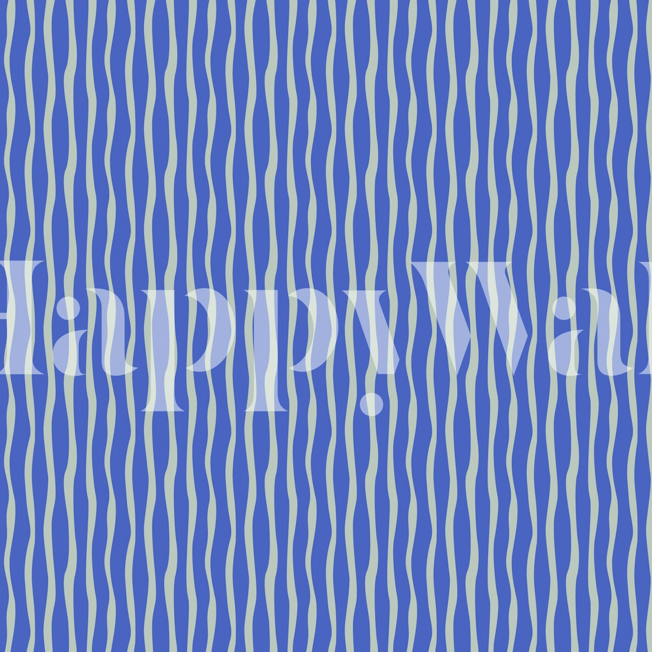 Papier peint Fluid Blue Stripes affiché dans une pièce