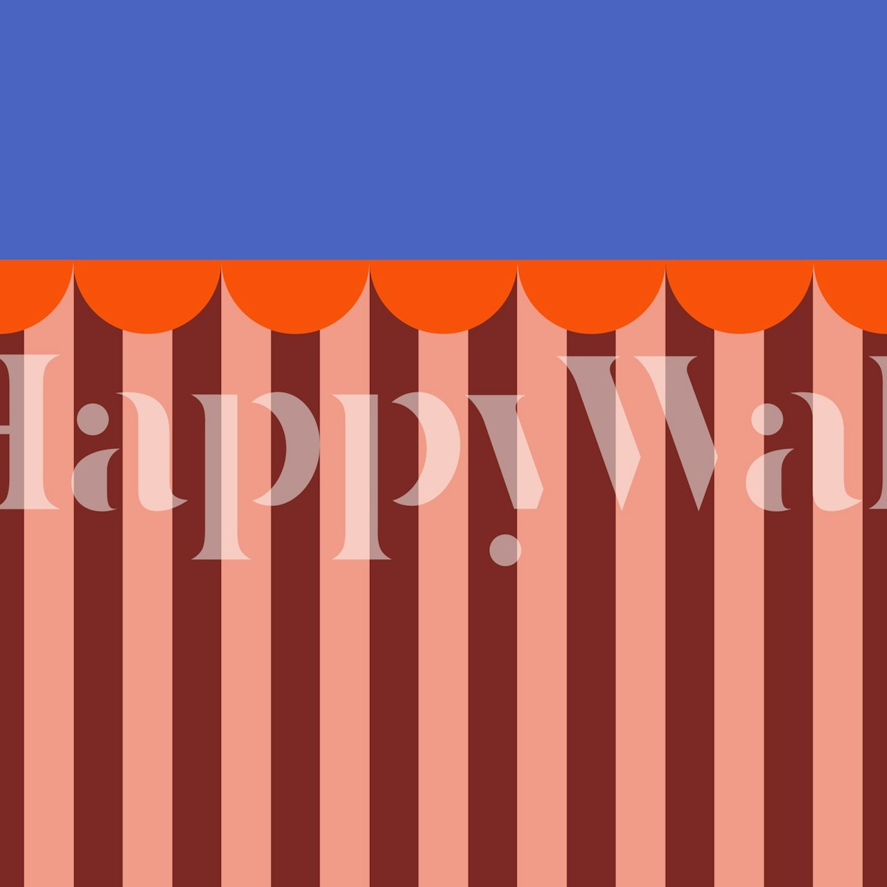 Bold stripes in red, pink, orange, and blue wallpaper