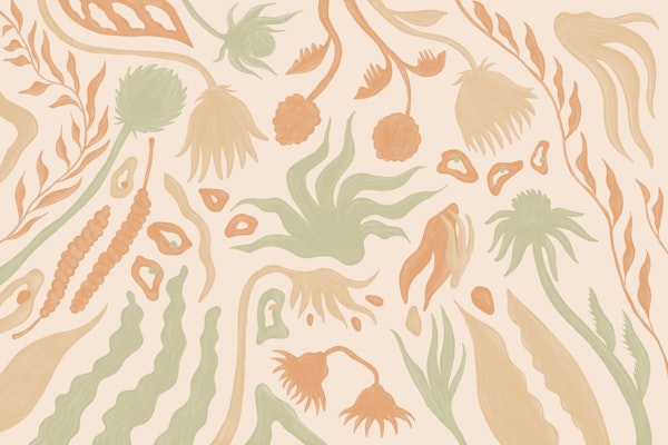 Vintage Botanical Blossom Green