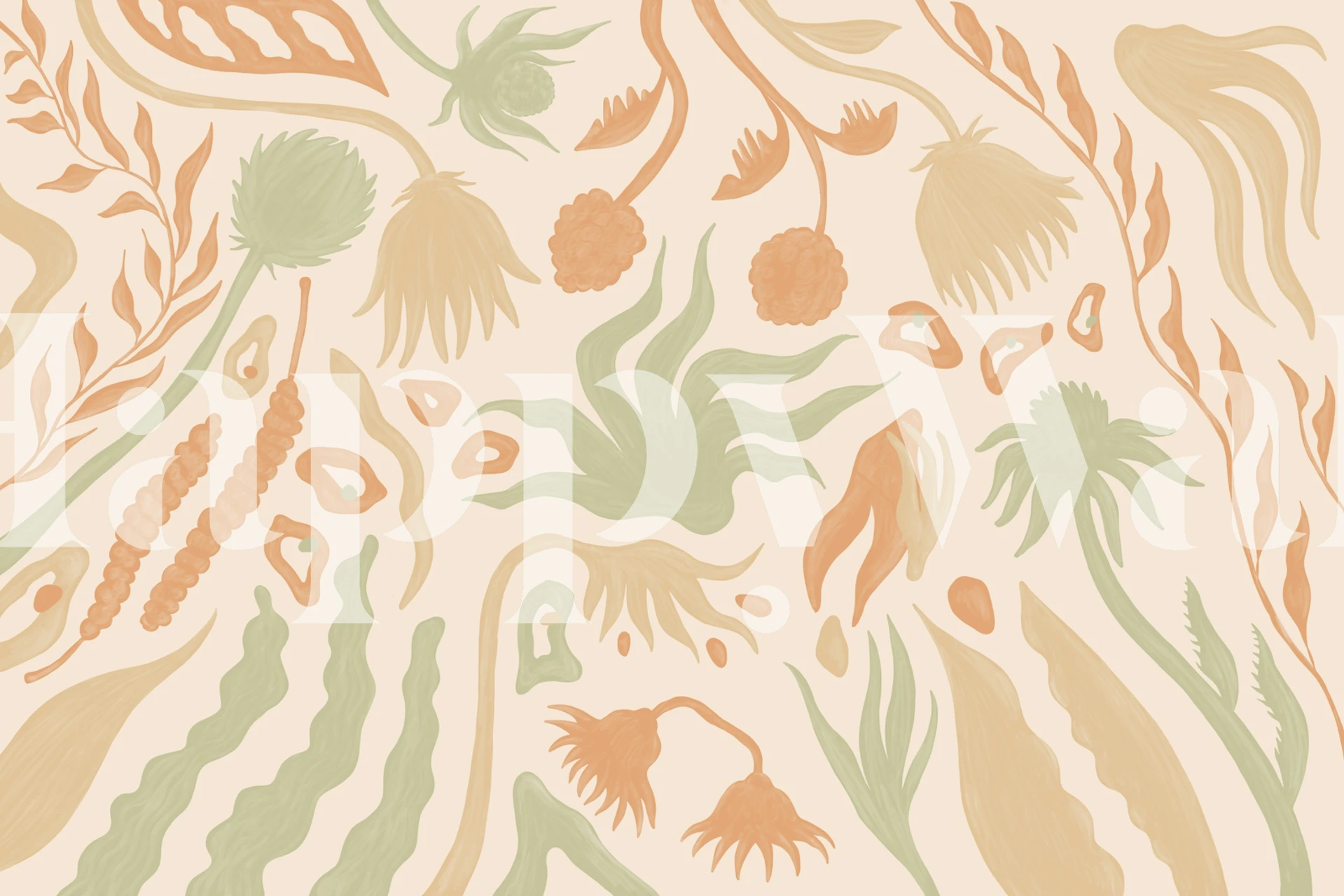 Vintage Greenery wallpaper in a room