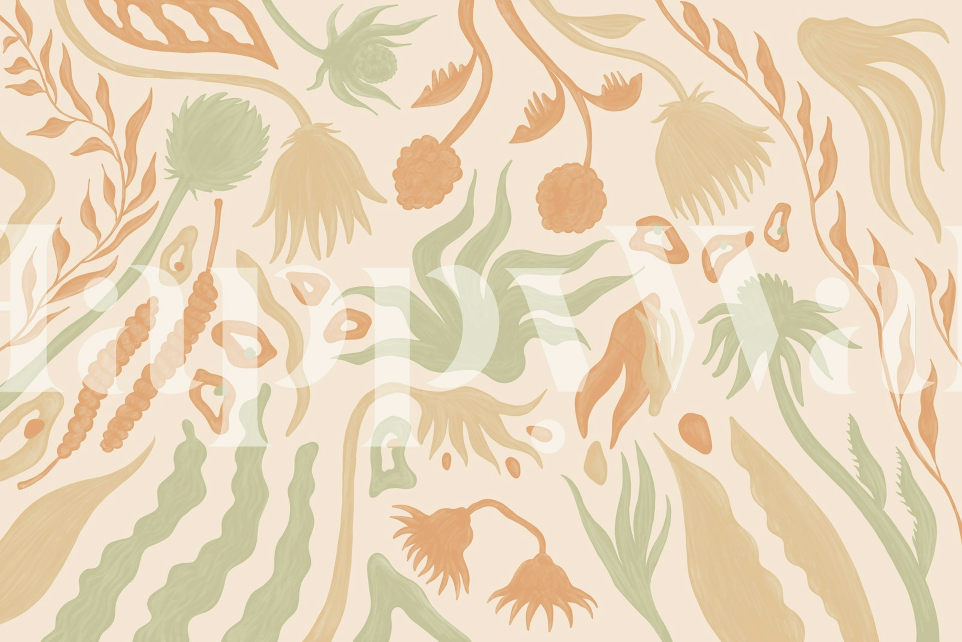 Vintage Greenery wallpaper in a room