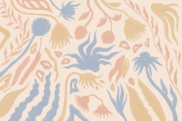 Vintage Botanical Blossom Blue