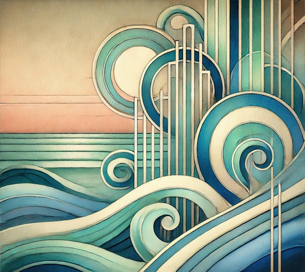 Art Deco Ocean Waves