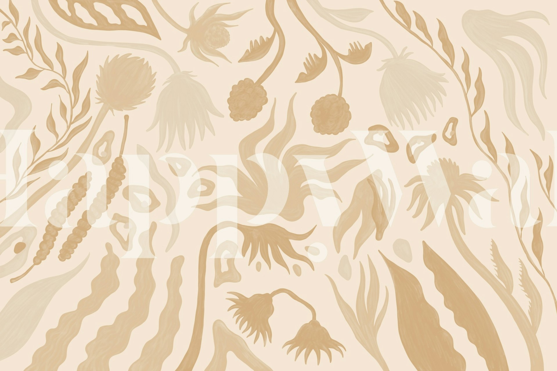 Design della carta da parati Vintage Botanical Blossom Beige