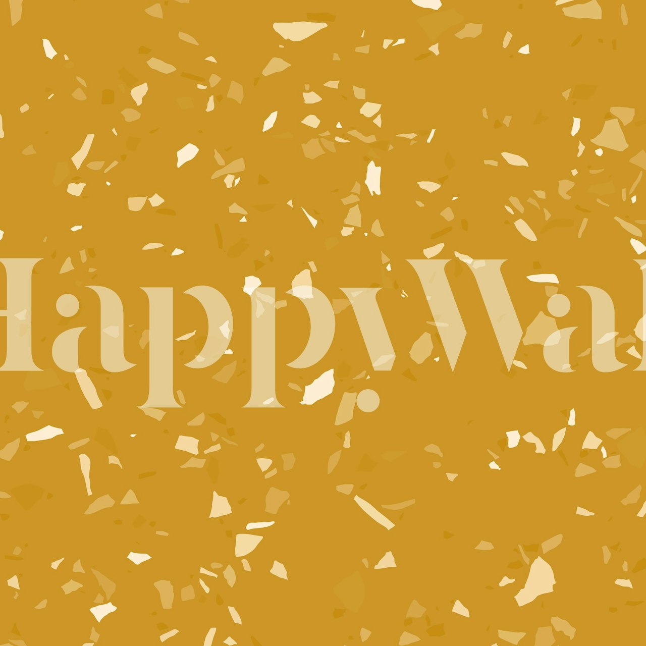 Terrazzo Texture in Golden Yellow Shades wallpaper in a room