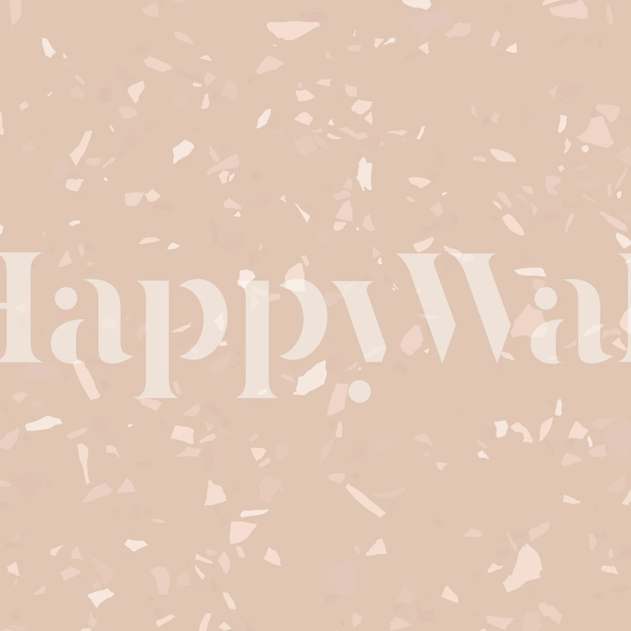 Nude terrazzo texture wallpaper with abstract shapes