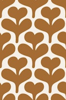Retro Heartleaf Flowers Brown ταπετσαρία