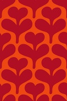 Retro Vibrant Red Floral Delight ταπετσαρία