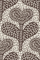 Doodle Heart Flowers, Dark Brown tapete