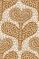 Doodle Heart Flowers, Brown tapete