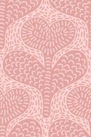 Doodle Heart Flowers, Soft Pink tapete