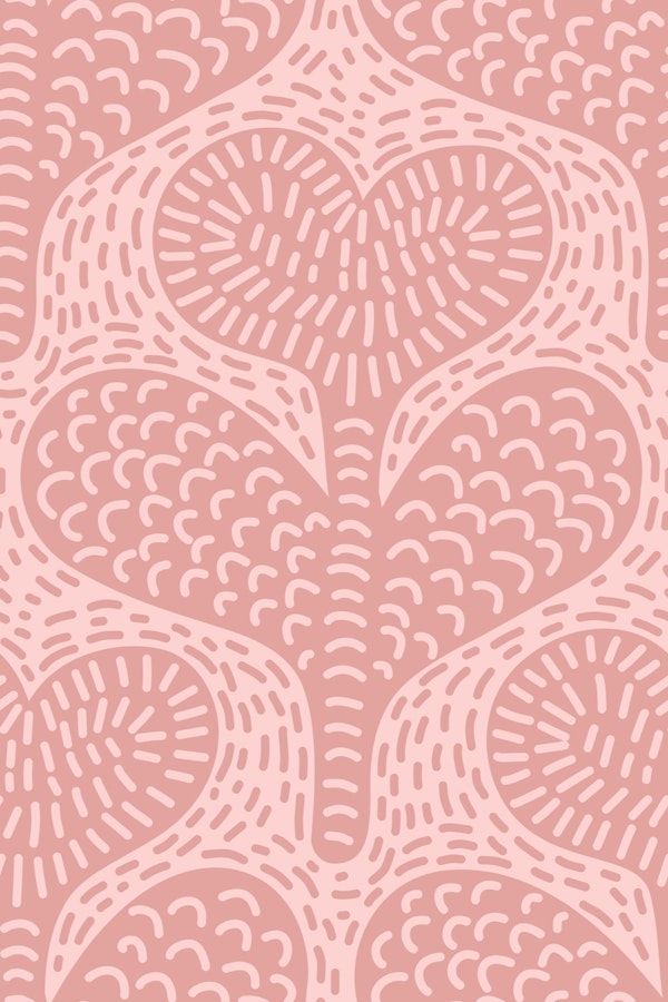 Doodle Heart Flowers, Soft Pink