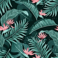 Tropical Leaves green tapete