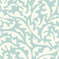 Modern Tropical Leaves on Clearwater Blue WM ταπετσαρία