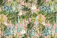 Sloths in a Lush Palm & Cactus Grove ταπετσαρία