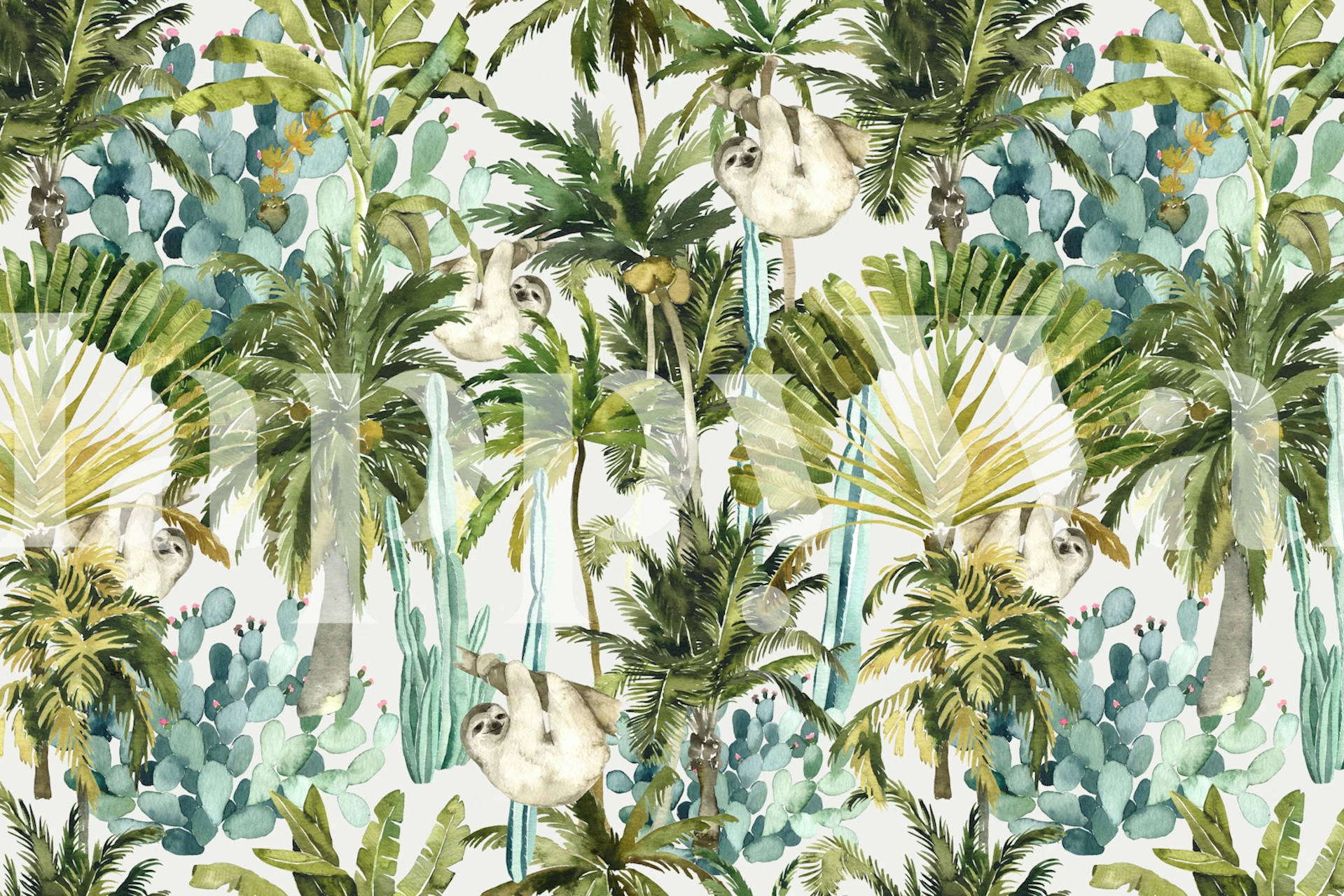 Tropical rainforest wallpaper med Sloths