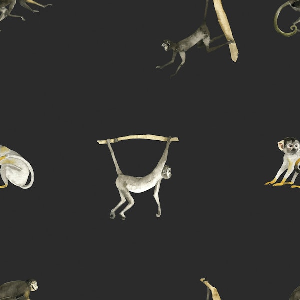 Minimalist Jungle – Monkeys Pattern