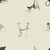 Scattered Monkeys – Minimalist Pattern tapete