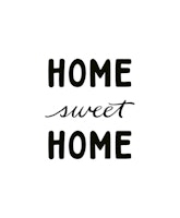 Home Sweet Home Black And White papel de parede