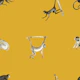 Tropical Monkey Motif on Mustard Yellow