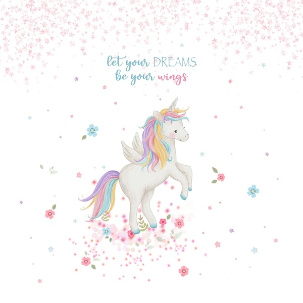Whimsical Unicorn Dreams White