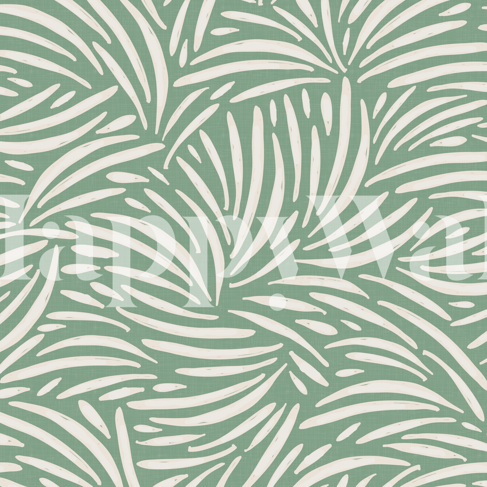 Boho Leaf Pattern Green Wallpaper