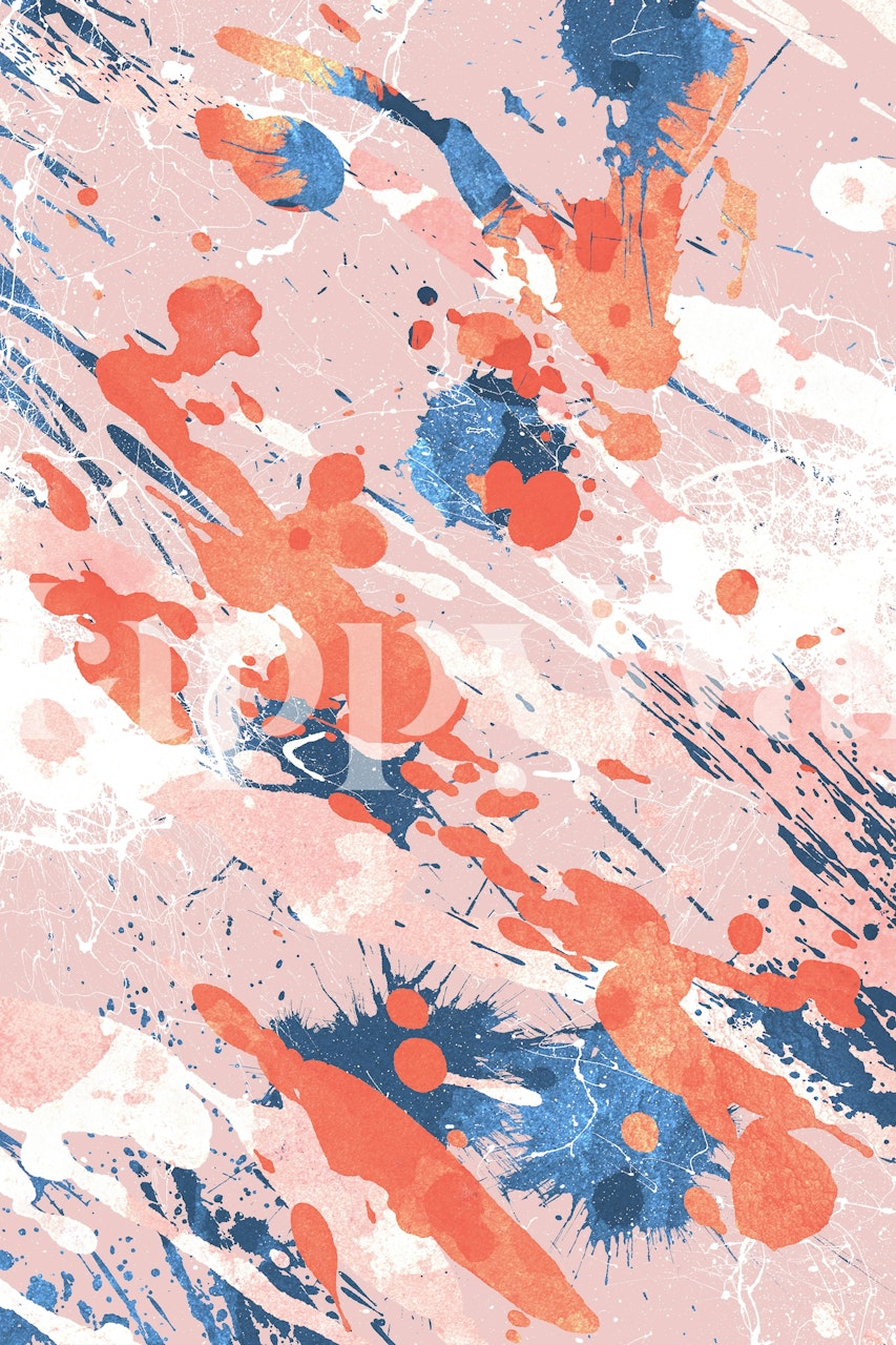 Tapeta Pink Stone with Blue Splashes wyświetlona