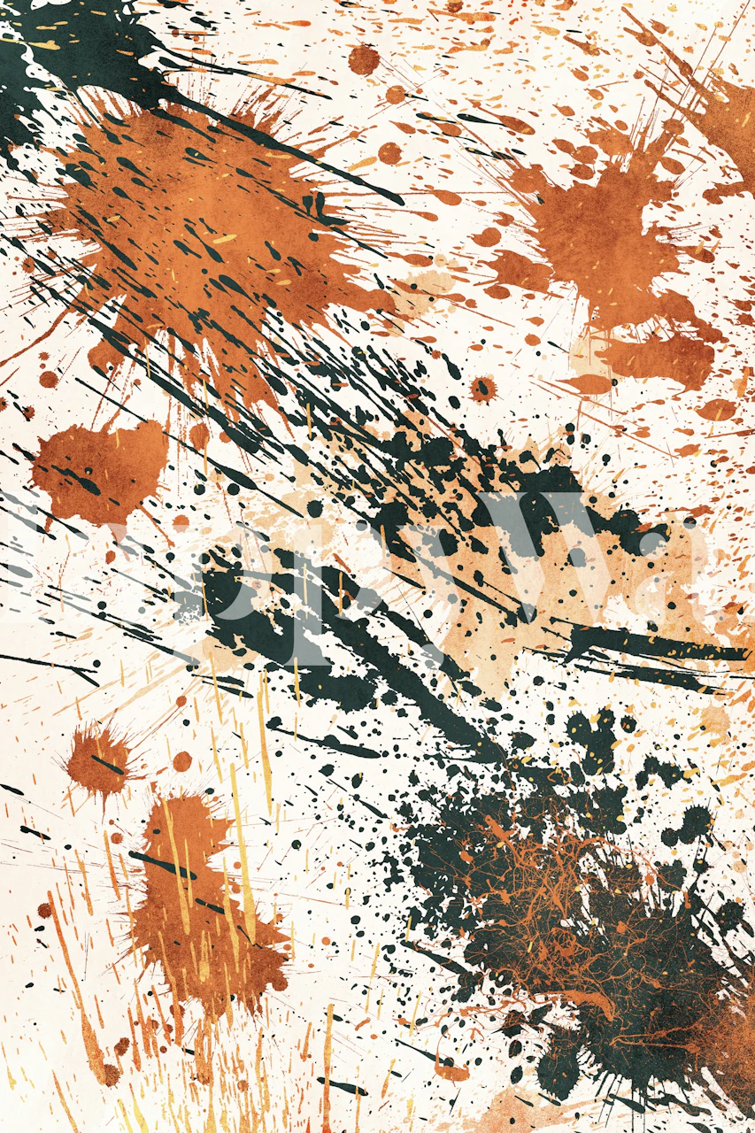 Terracotta og Military Green Splashes-tapet i et rom