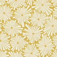 African Nature Flowers on Bamboo Yellow WM carta da parati