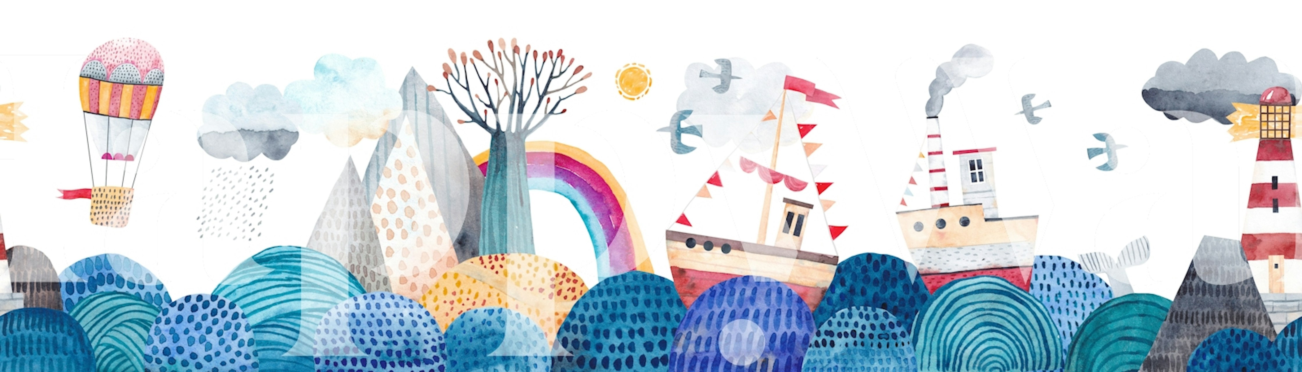 Papel de parede Charming Coastal Adventures em um quarto