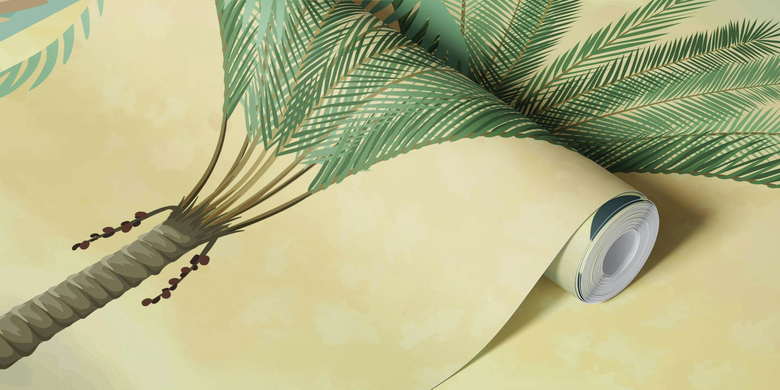 Tranquil Peacock Palace wallpaper in a room