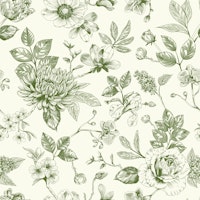 Vintage Floral Toile tapete