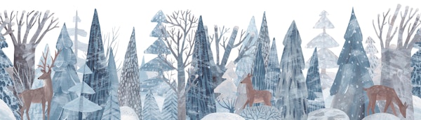 Frozen Forest Deers