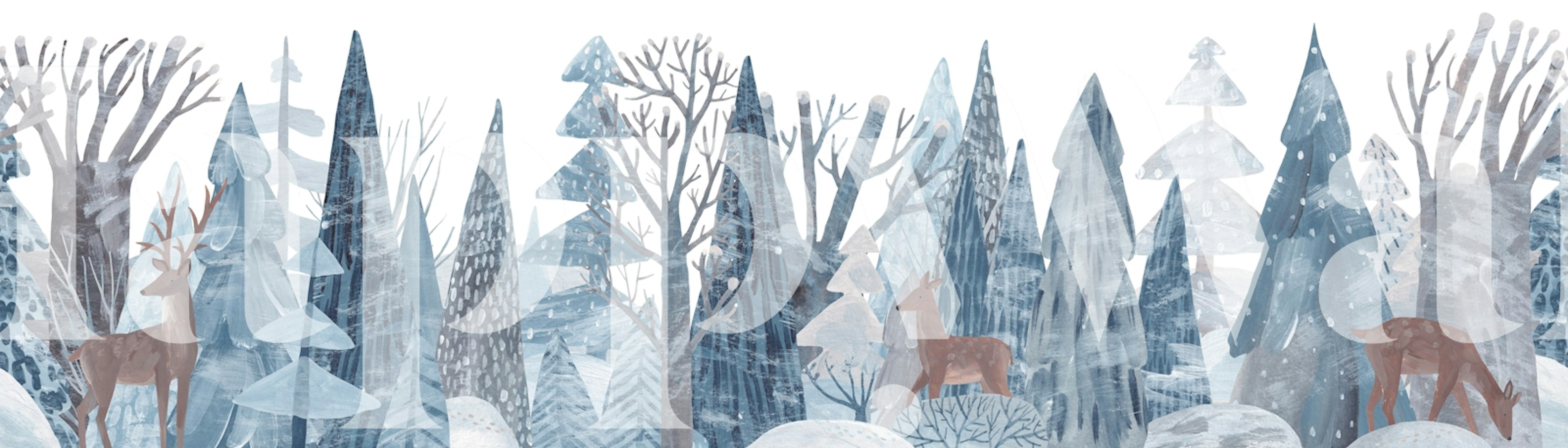 Tapeta Frozen Forest Deers w pokoju