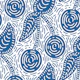 Blue Doodled Cherries