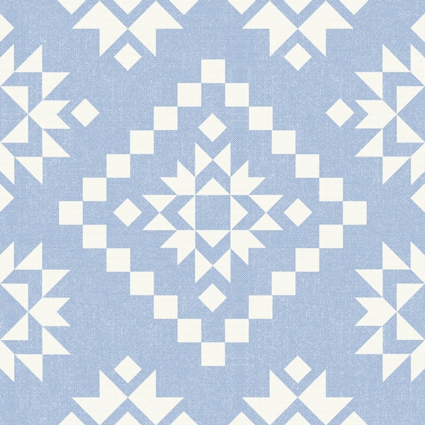 South Western Star Patchwork - Soft Blue