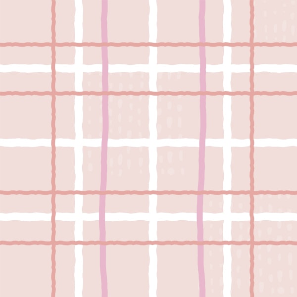 Pink Plaid Doodles