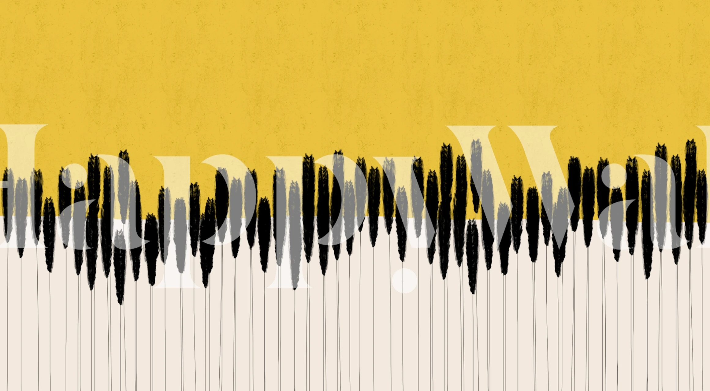 Black and gold abstract design with vertical brush strokes wallpaper