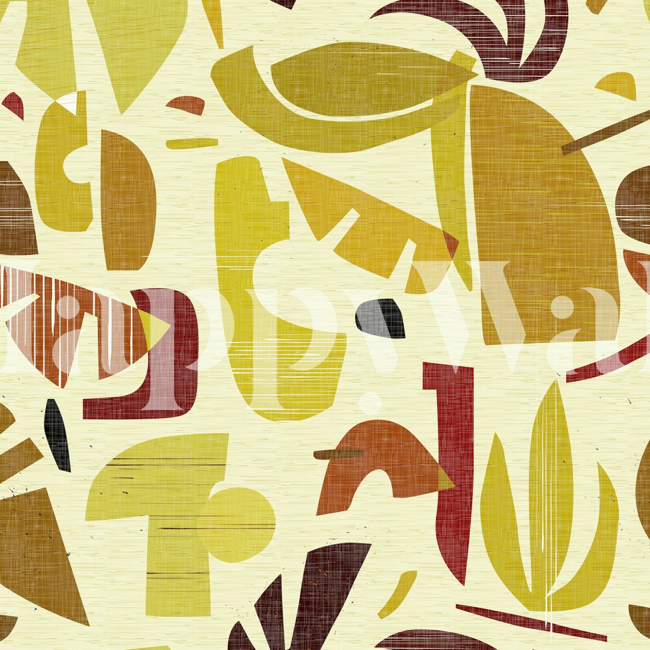 Mid Century Tiki Jungle No.05 wallpaper in a room