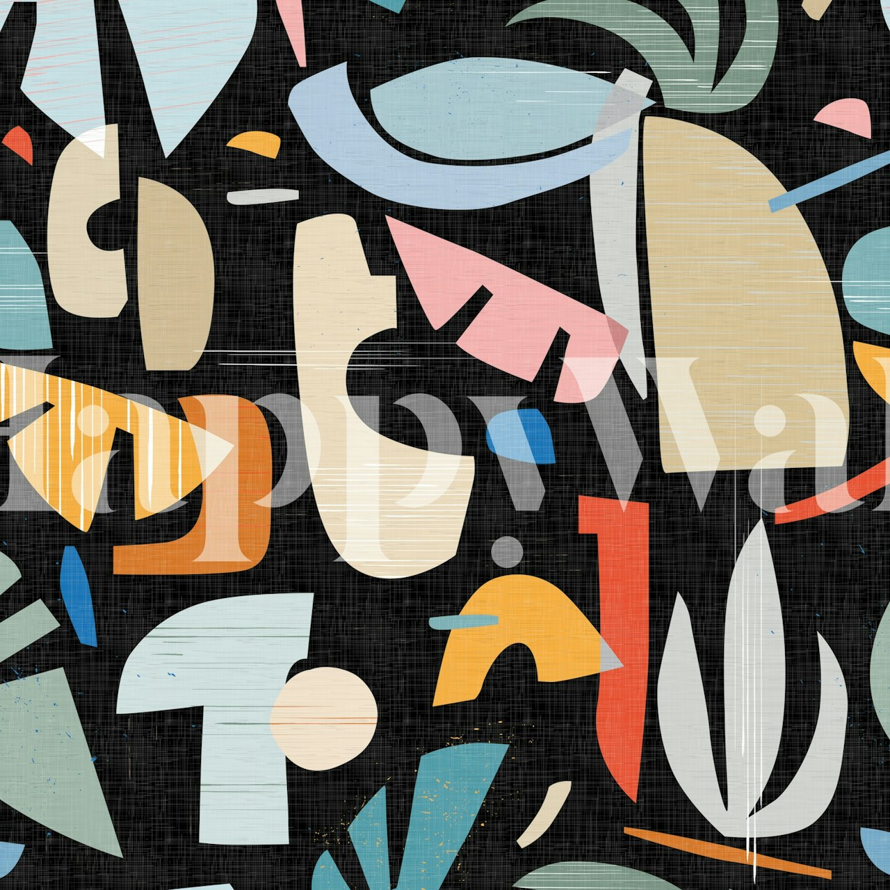 Abstract jungle patterns with vibrant colors and shapes wallpaper