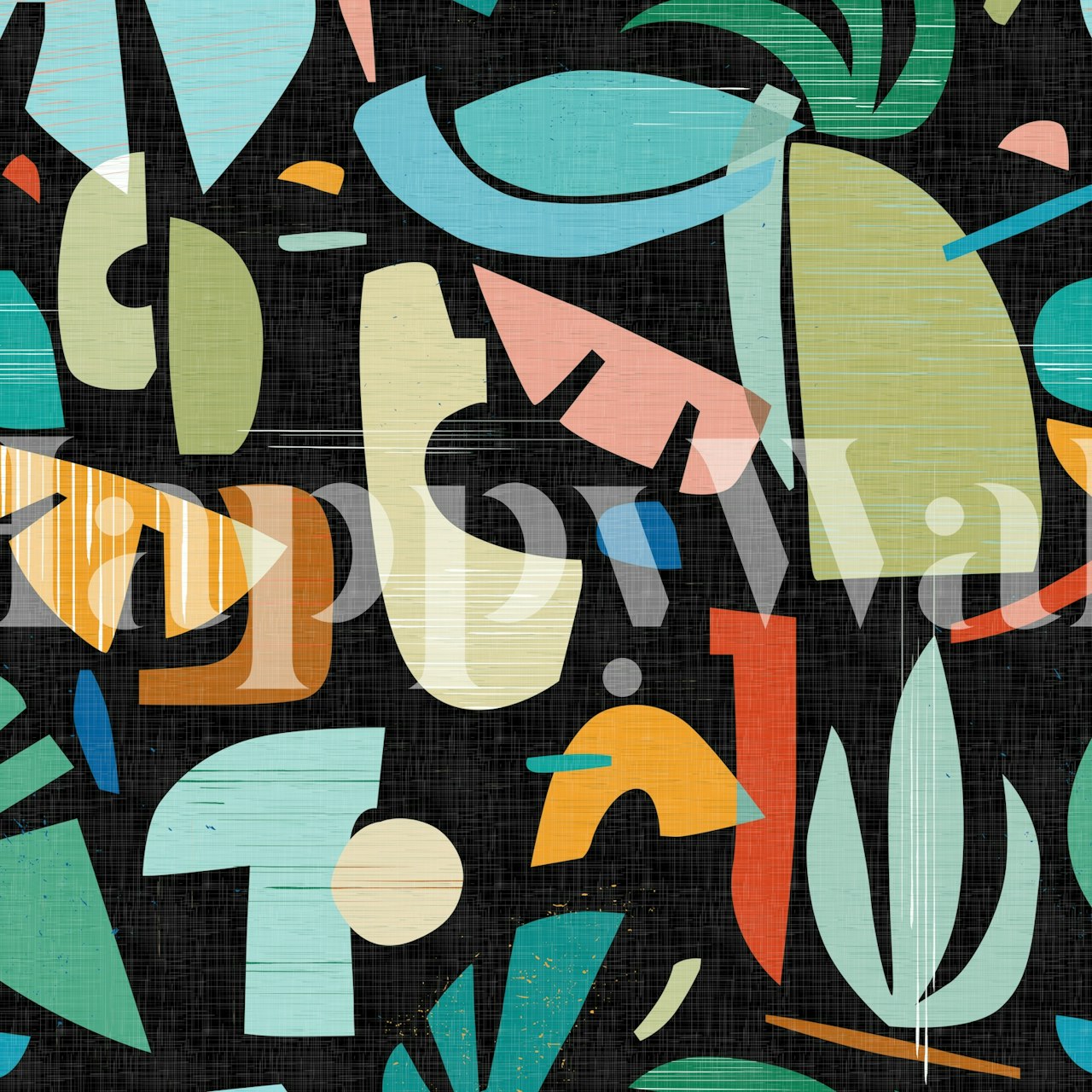 Mid Century Tiki Jungle No.03 WM in een kamer