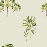 Tropical Palm Trees with Monkeys & Birds papiers peint