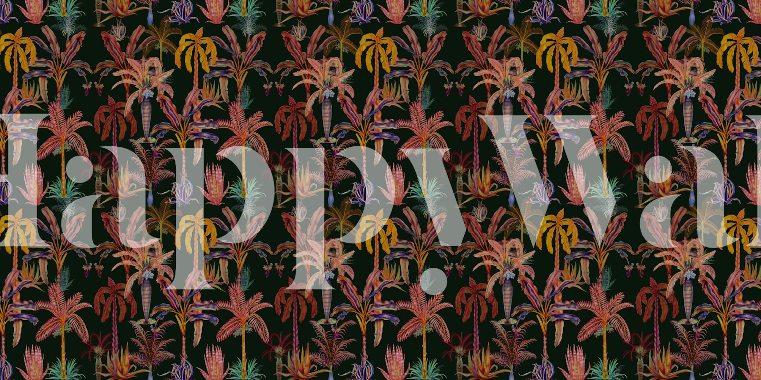 Šarena džungla tapeta u stylish sobi