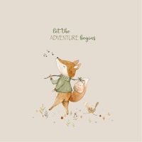 Fox and Bird Adventure Tale on Latte carta da parati