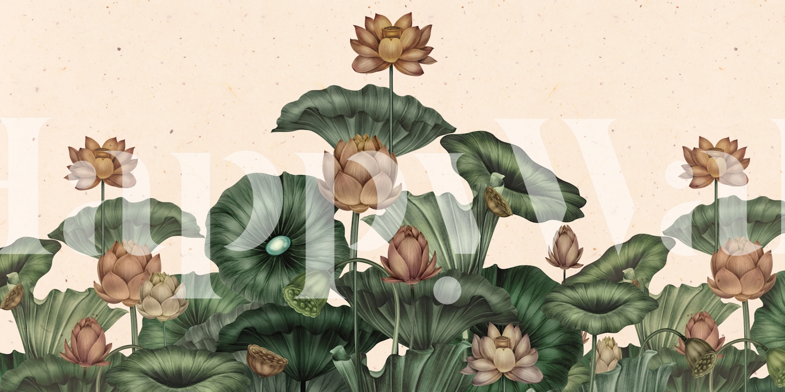 Tapeta Zen Lotus Botanical Escape v místnosti