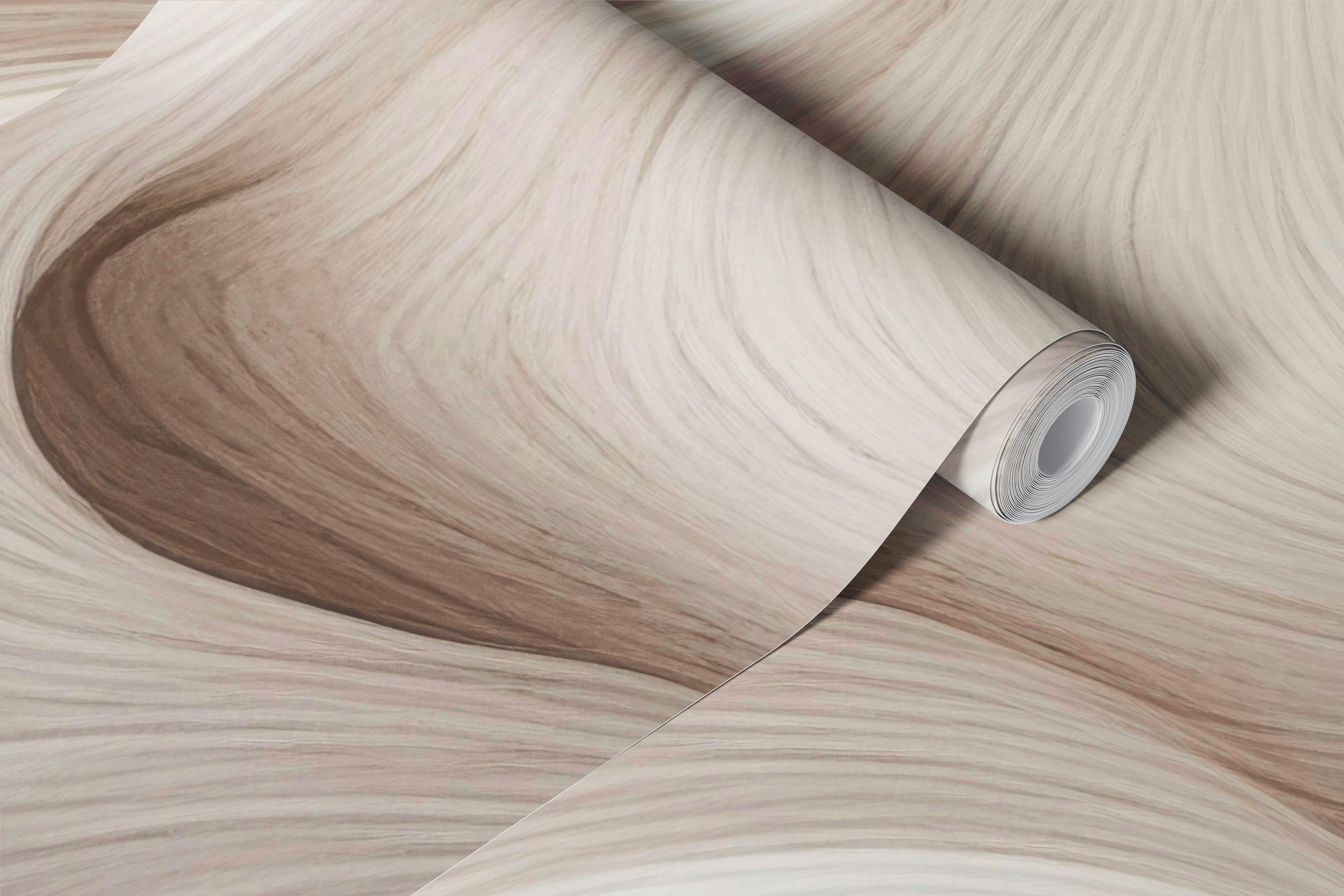 Flowing wave patterns in soft beige tones wallpaper
